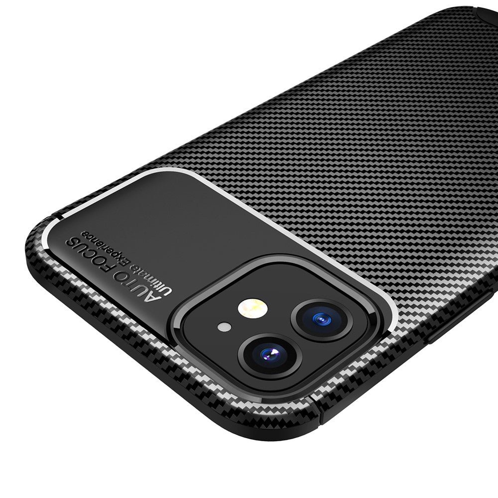 Drop Resistant Carbon Fiber Texture TPU Back Case for iPhone 12