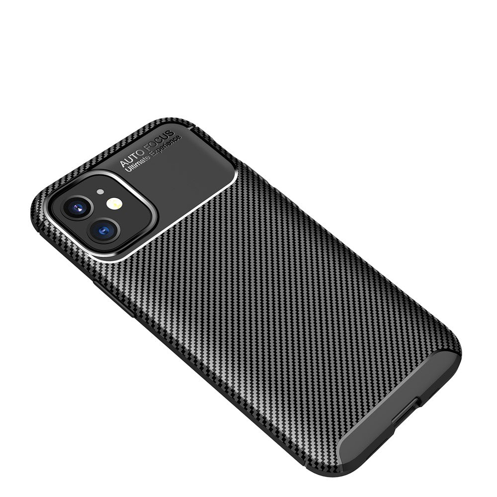 Drop Resistant Carbon Fiber Texture TPU Back Case for iPhone 12