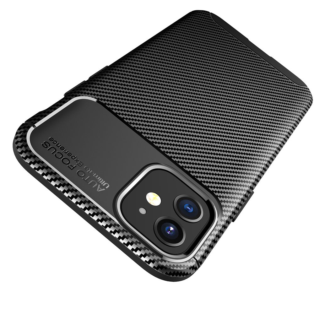 Drop Resistant Carbon Fiber Texture TPU Back Case for iPhone 12