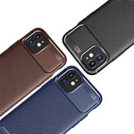 Drop Resistant Carbon Fiber Texture TPU Back Case for iPhone 12