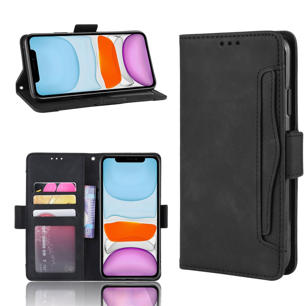 PU-læder telefoncover med flere kortpladser til iPhone 12 med magnetisk lukning