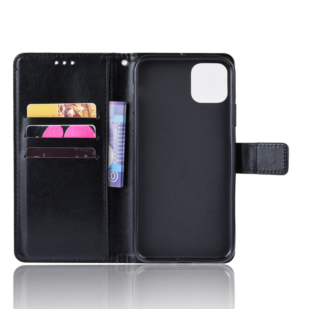 Crazy Horse Skin PU-lædertelefoncover til iPhone 12