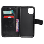 Imprint Butterfly Flower Wallet Leather Protective Case for iPhone 12 mini