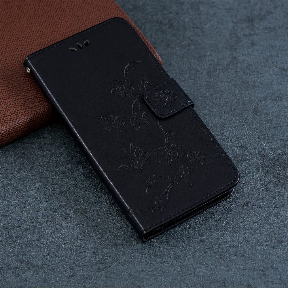 Imprint Butterfly Flower Wallet Leather Protective Case for iPhone 12 mini