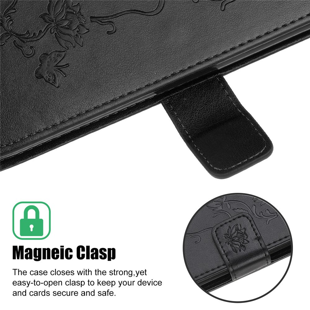 Imprint Butterfly Flower Wallet Leather Protective Case for iPhone 12 mini