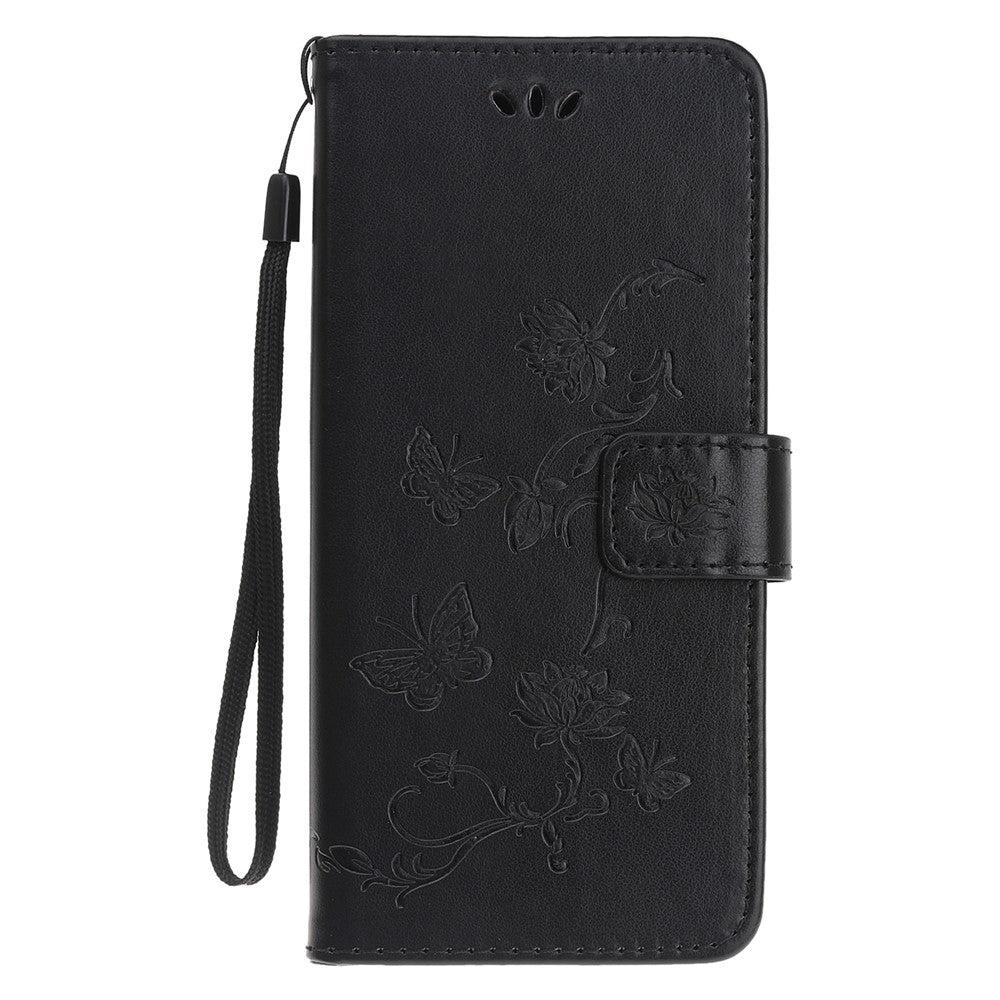 Imprint Butterfly Flower Wallet Leather Protective Case for iPhone 12 mini