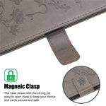 Imprint Butterfly Flowers Leather Wallet Phone Cover for iPhone 12 Pro 6.1 inch