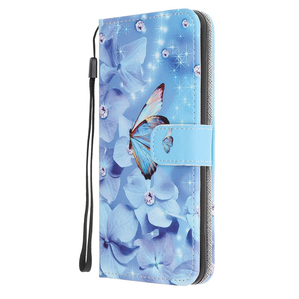 Cross Texture Pattern Printing Wallet Leather Phone Casing for iPhone 12 mini 5.4 inch