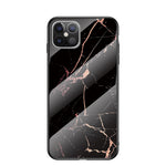 Marble Grain Pattern Tempered Glass PC + TPU Hybrid Case for iPhone 12 Pro Max 6.7 inch