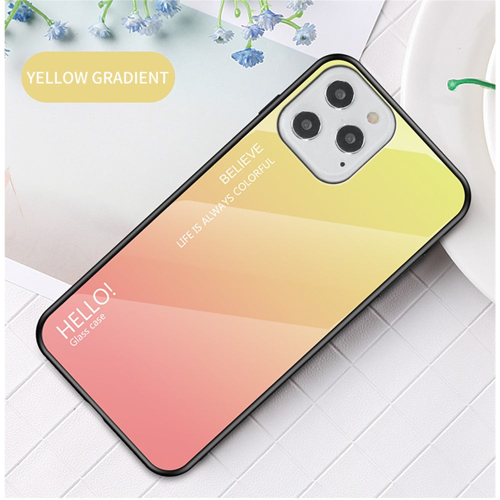 Farvegradient Hærdet Glas + PC + TPU Cover til iPhone 12 Pro/12