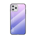 Färgtonad härdat glas + PC + TPU-skal för iPhone 12 Pro/12