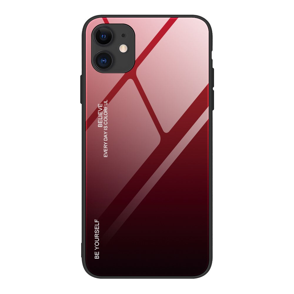 Färgtonat skal i härdat glas + PC + TPU hybridskal för iPhone 12 Pro/12