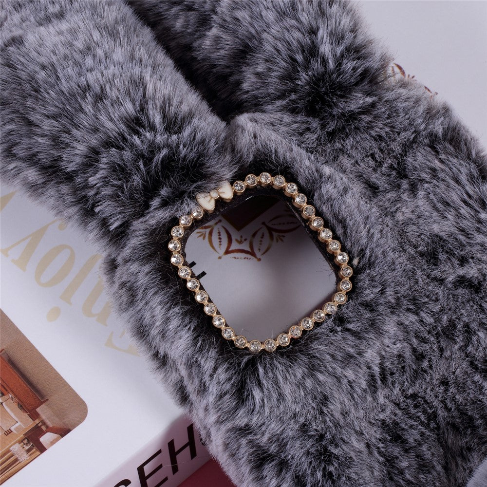 Adorable Long Ears Rabbit Shape Fur Coated Soft TPU Phone Case for Apple iPhone 12 mini