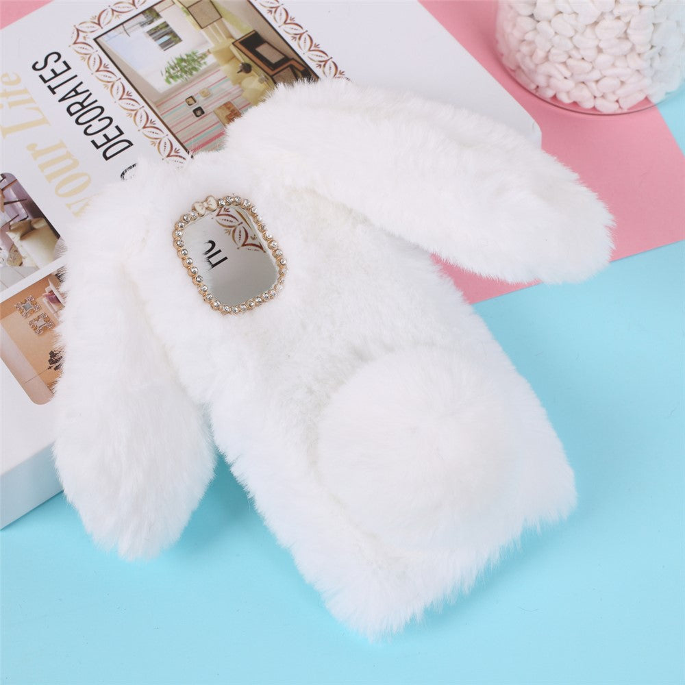 Rabbit Shape Fluffy Fur Coated TPU Protection Case for iPhone 12 Pro/12