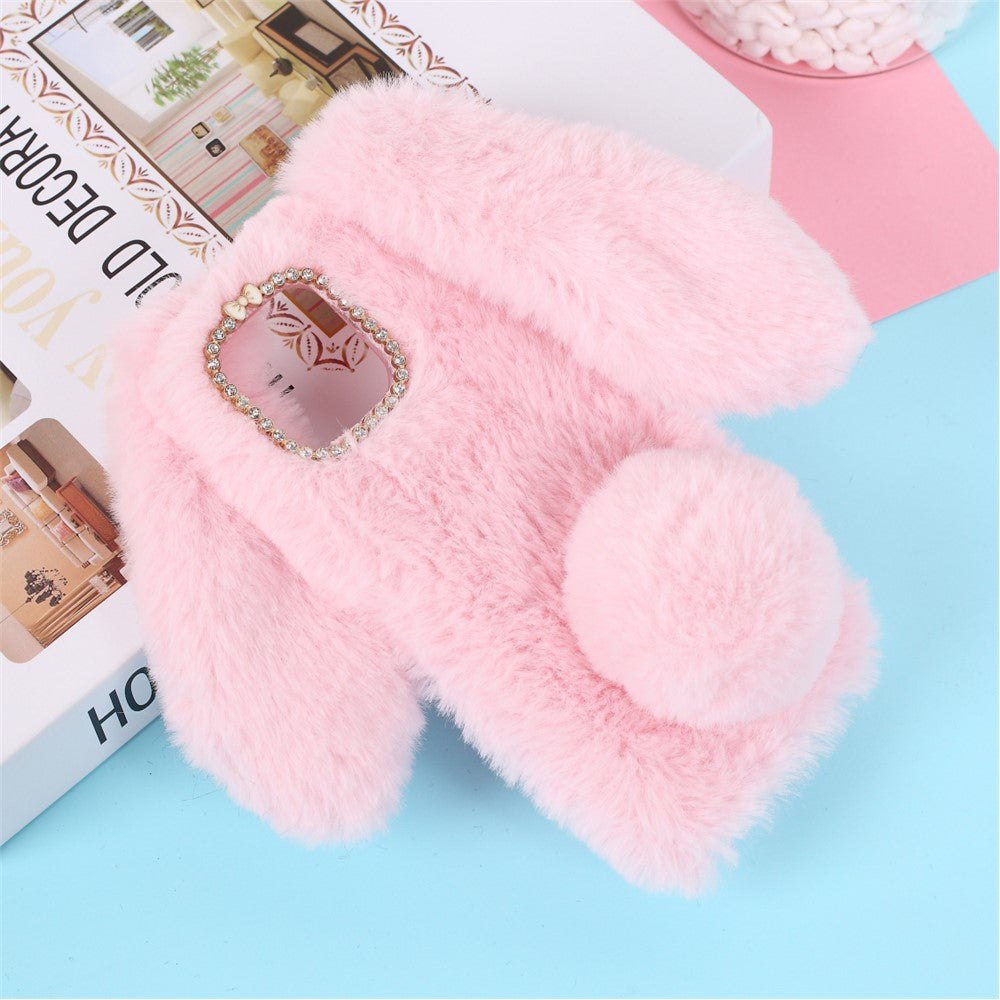 Rabbit Shape Fluffy Fur Coated TPU Protection Case for iPhone 12 Pro/12