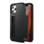 For iPhone 12 Pro/12 Anti-scratch Durable Shockproof Dustproof Phone Bag Covering Slide Card Slot Plastic + TPU Hybrid Shell Phone Cover Case
