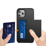 For iPhone 12 Pro/12 Anti-scratch Durable Shockproof Dustproof Phone Bag Covering Slide Card Slot Plastic + TPU Hybrid Shell Phone Cover Case