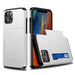 For iPhone 12 Pro/12 Anti-scratch Durable Shockproof Dustproof Phone Bag Covering Slide Card Slot Plastic + TPU Hybrid Shell Phone Cover Case