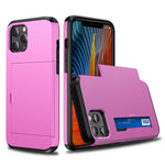 For iPhone 12 Pro/12 Anti-scratch Durable Shockproof Dustproof Phone Bag Covering Slide Card Slot Plastic + TPU Hybrid Shell Phone Cover Case