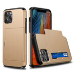 For iPhone 12 Pro/12 Anti-scratch Durable Shockproof Dustproof Phone Bag Covering Slide Card Slot Plastic + TPU Hybrid Shell Phone Cover Case
