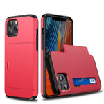 Slide Card Slot Plastic + TPU Combo Case for iPhone 12 mini Cell Phone Accessory