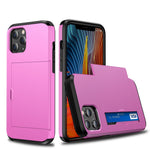 Slide Card Slot Plastic + TPU Combo Case for iPhone 12 mini Cell Phone Accessory