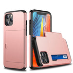 Slide Card Slot Plastic + TPU Combo Case for iPhone 12 mini Cell Phone Accessory