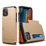 Slide Card Slot Plastic + TPU Combo Case for iPhone 12 mini Cell Phone Accessory