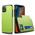 Slide Card Slot Plastic + TPU Combo Case for iPhone 12 mini Cell Phone Accessory