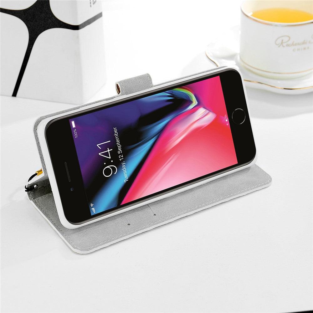 Glittery Powder Splicing Wallet Stand læderetui til iPhone SE (2020)/SE (2022)/8/7 4.7 tommer