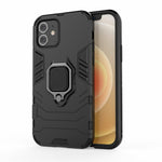 Cool Guard Finger Ring Kickstand PC + TPU Hybrid Shell for iPhone 12 Pro/12