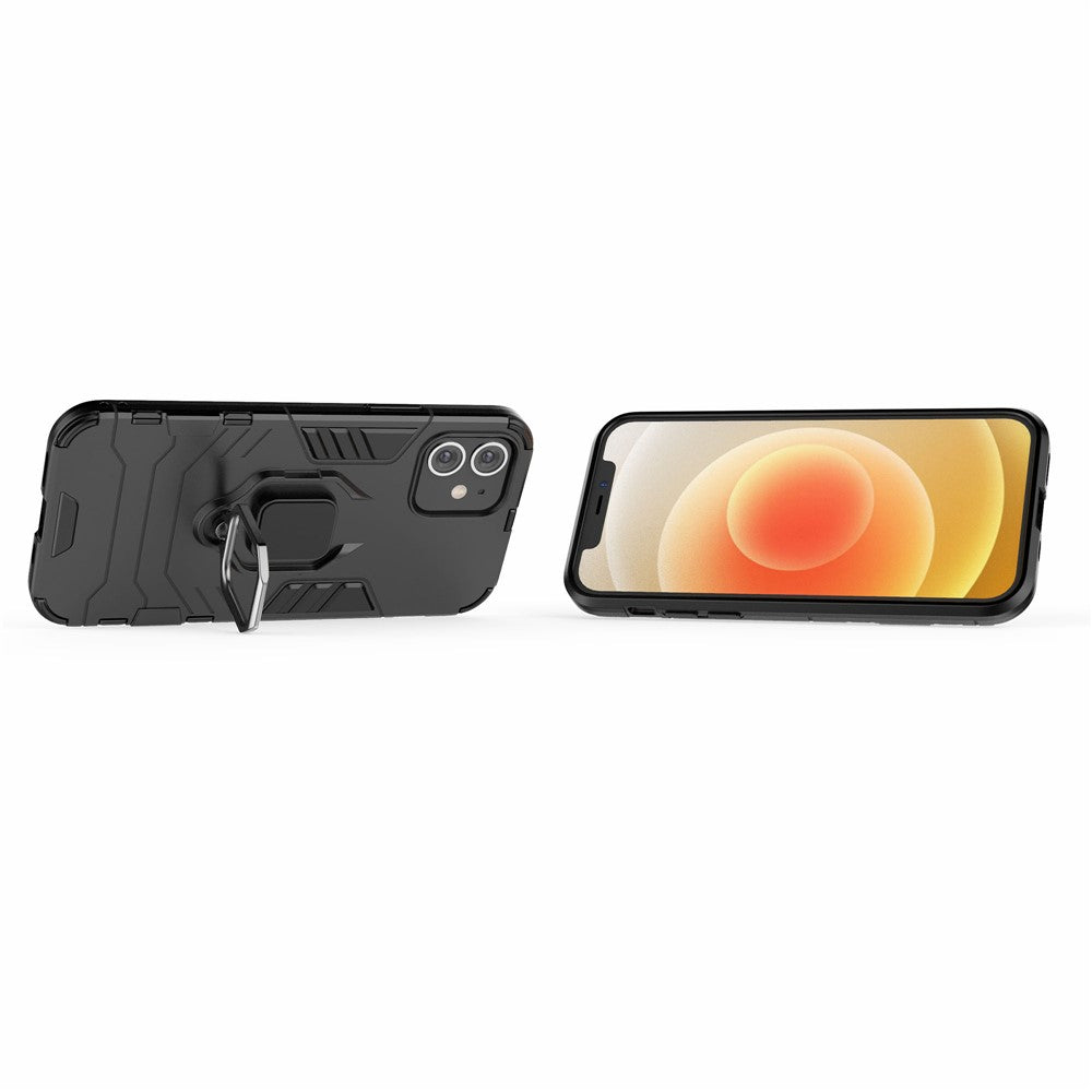 Cool Guard Finger Ring Kickstand PC + TPU Hybrid Shell for iPhone 12 Pro/12
