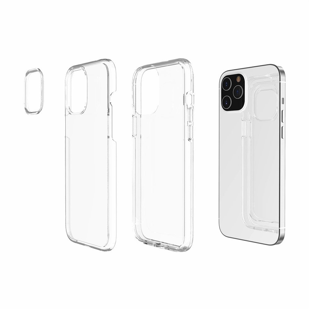 Anti-Fingerprint Clear PC+TPU Hybrid Phone Case for iPhone 12 mini