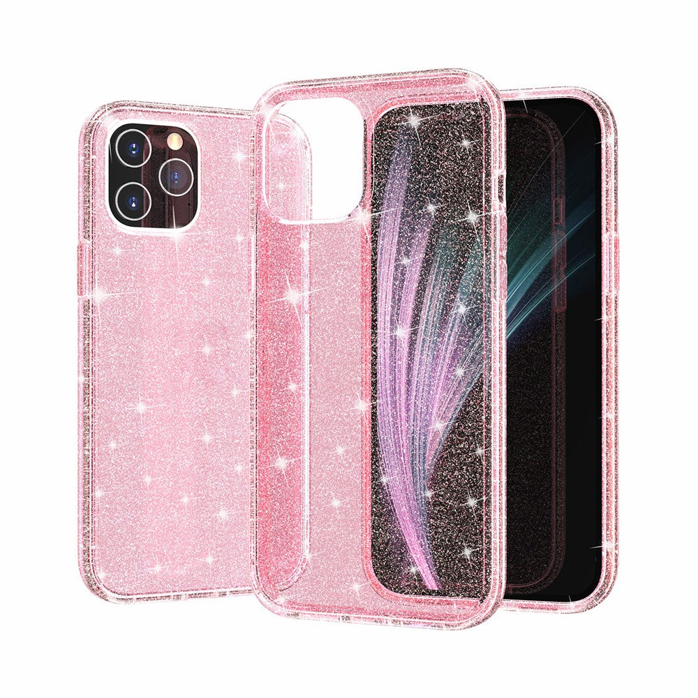 Glittery Powder Bling Case for iPhone 12 Pro Max 6.7 inch, Hard PC Flexible TPU Hybrid Back Shell