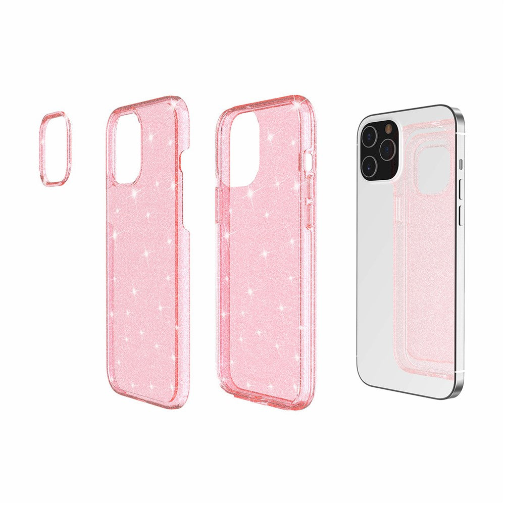 Glittery Powder Bling Case for iPhone 12 Pro Max 6.7 inch, Hard PC Flexible TPU Hybrid Back Shell