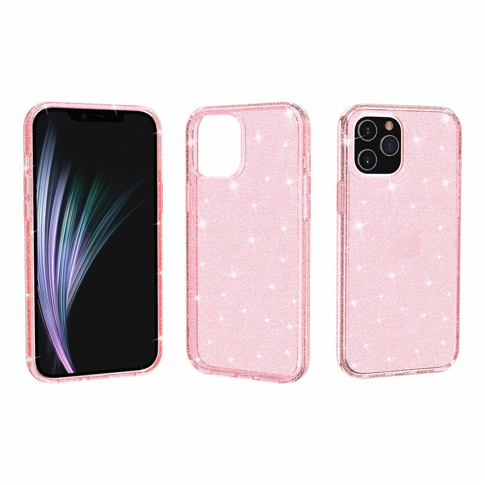 Glittery Powder Bling Case for iPhone 12 Pro Max 6.7 inch, Hard PC Flexible TPU Hybrid Back Shell