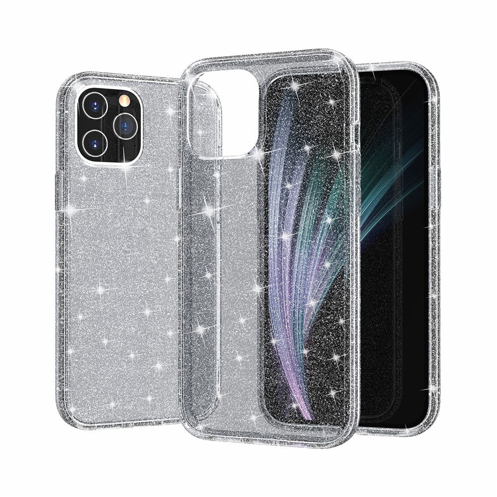 Glittery Powder Bling Case for iPhone 12 Pro Max 6.7 inch, Hard PC Flexible TPU Hybrid Back Shell