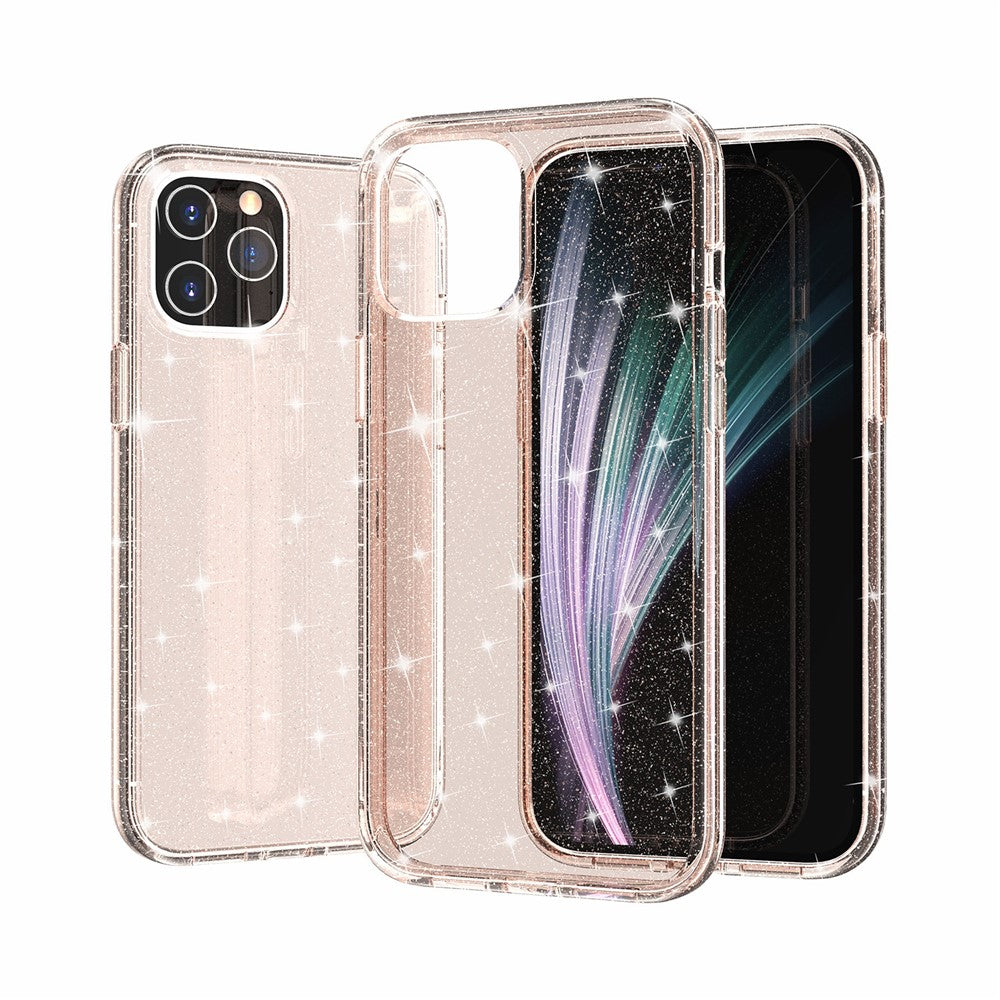 Glittery Powder Bling Case for iPhone 12 Pro Max 6.7 inch, Hard PC Flexible TPU Hybrid Back Shell
