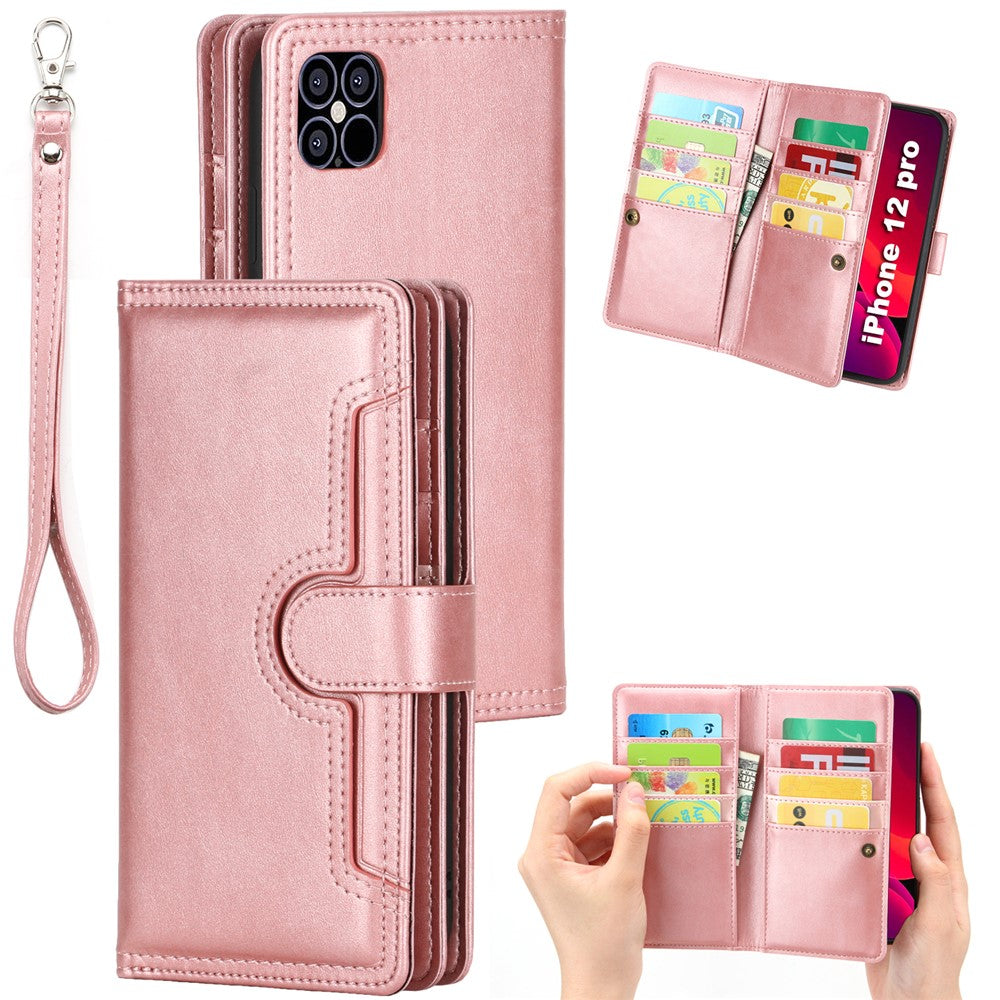 Multiple Card Slots Split Leather Phone Cover Case for iPhone 12 mini 5.4 inch