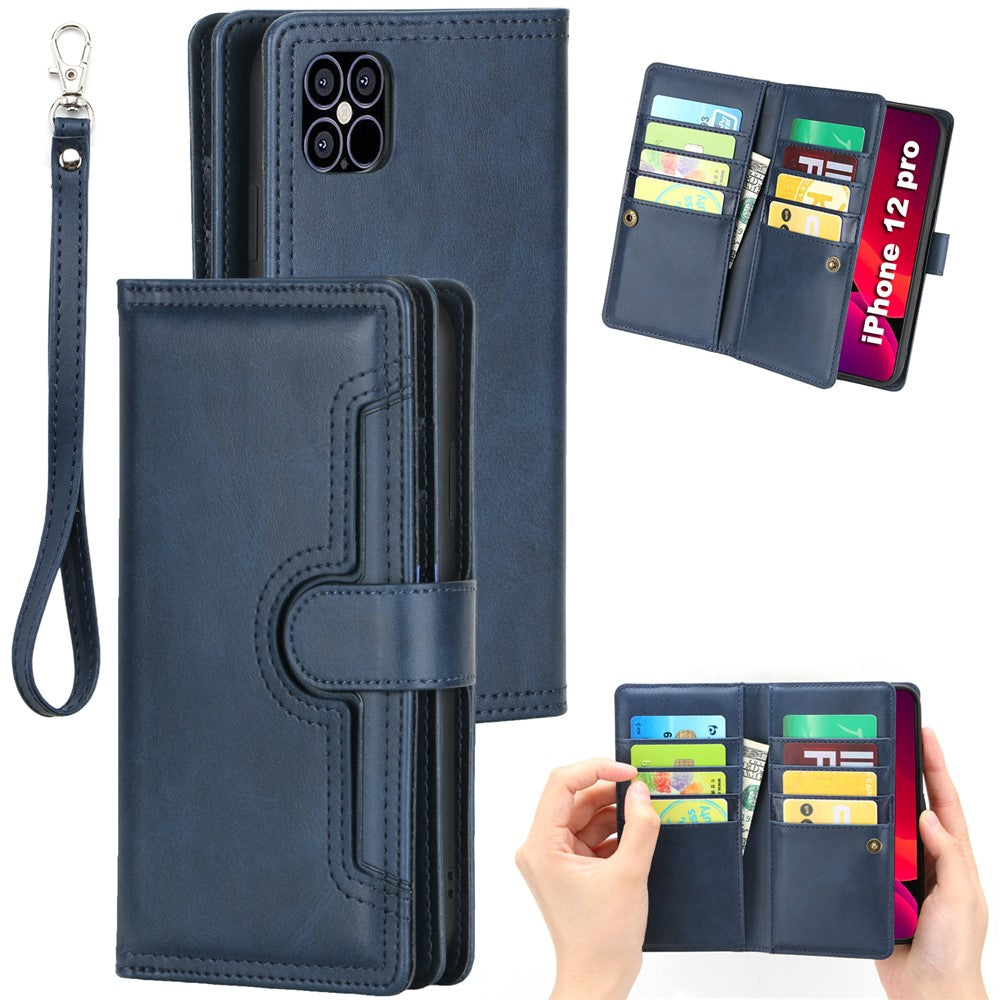 Multiple Card Slots Split Leather Phone Cover Case for iPhone 12 mini 5.4 inch