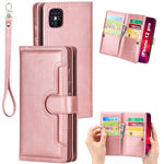 Anti-scratch Shockproof Multiple Card Slots Split Leather Phone Cover Phone Bag Case for iPhone 12 Pro/12