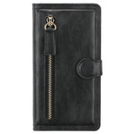 Zipper Pocket Leather Stand Case with Card Slots for iPhone 12 Pro Max 6.7 inch