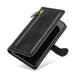 Zipper Pocket Leather Stand Case with Card Slots for iPhone 12 Pro Max 6.7 inch