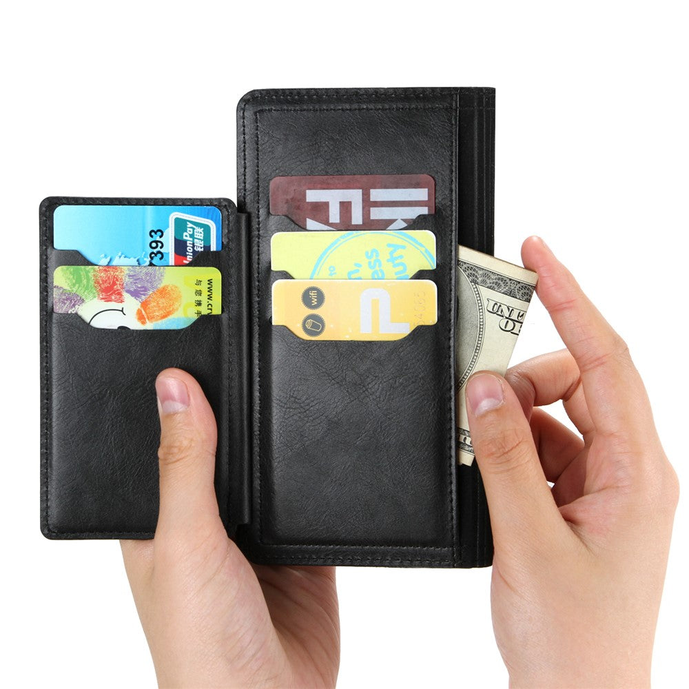 Zipper Pocket Leather Stand Case with Card Slots for iPhone 12 Pro Max 6.7 inch