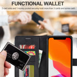 LC.IMEEKE Leather Wallet Stand Cover Cell Phone Shell for iPhone 12 mini