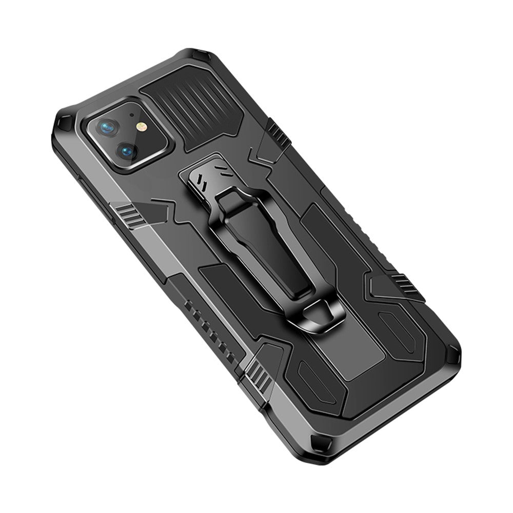 Sejt Warrior PC+TPU+Metal telefoncover med støttefod og bælteclips til iPhone 11 6.1 tommer