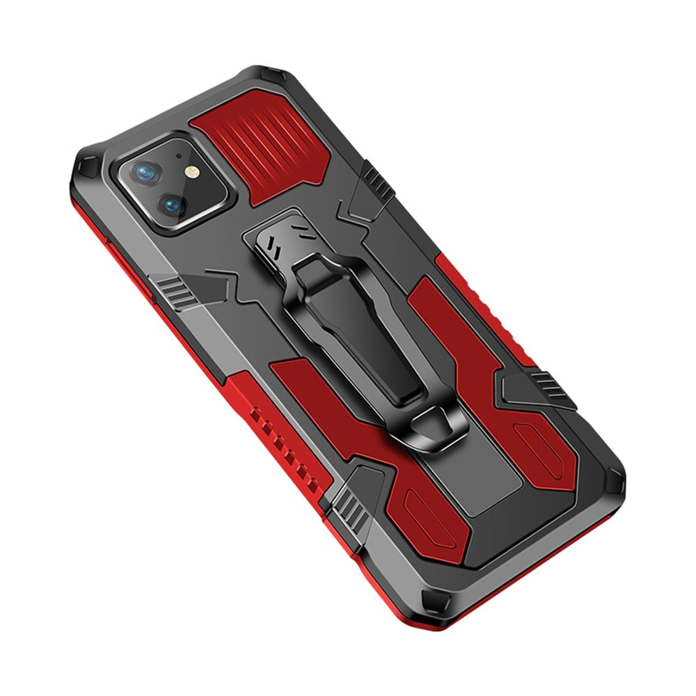 Cool Warrior PC+TPU+Metal Phone Cover with Kickstand Belt Clip for iPhone 11 6.1 inch