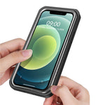 Til iPhone 12 mini 5,4 tommer fuld beskyttelse, anti-fald hard PC telefoncover med indbygget PET skærmfilm