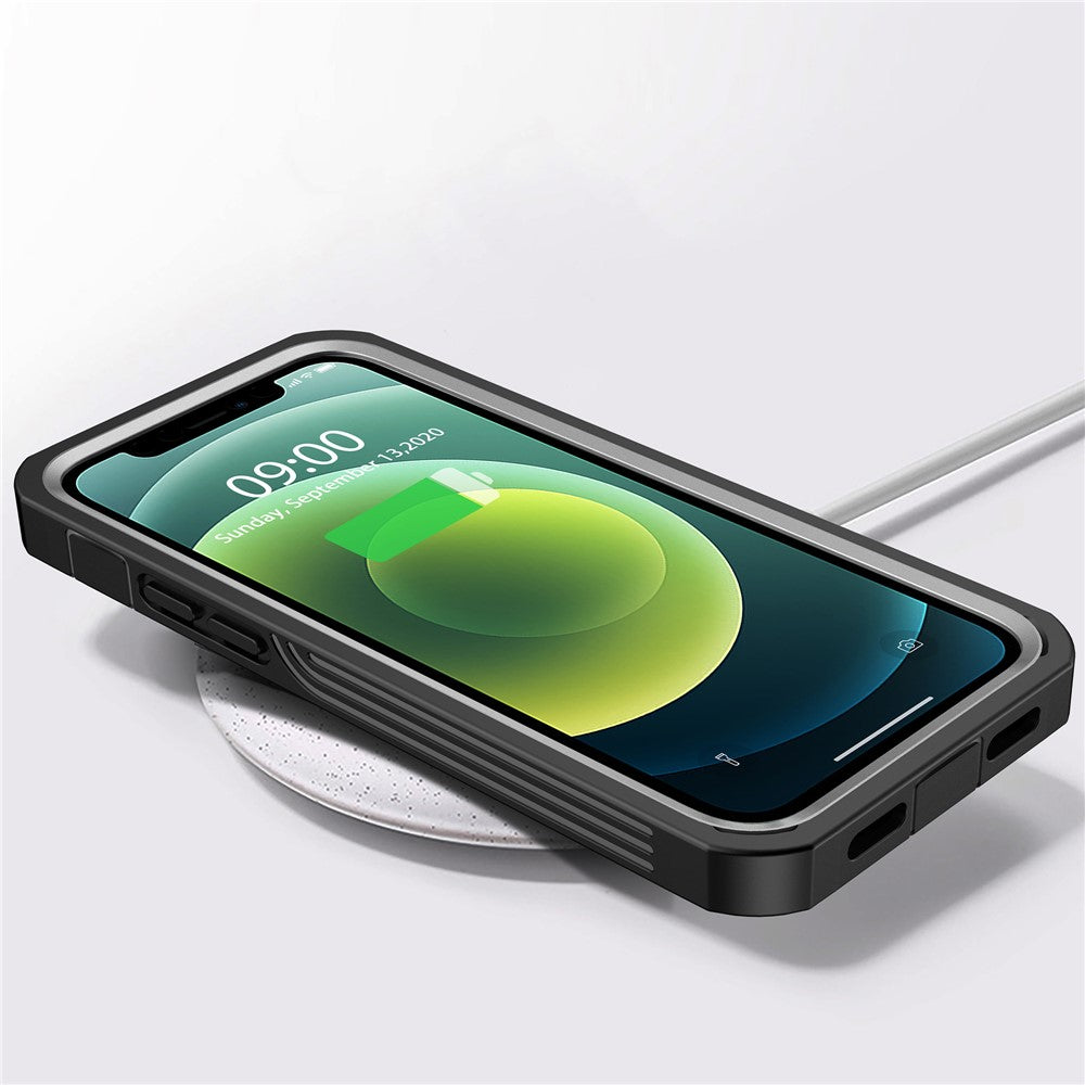 Til iPhone 12 mini 5,4 tommer fuld beskyttelse, anti-fald hard PC telefoncover med indbygget PET skærmfilm
