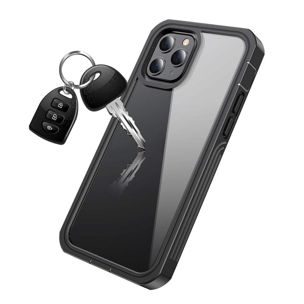 For iPhone 12 Pro Max 6.7 inch Full-body Protection Hard PC Phone Case Cover with PET Screen Protector